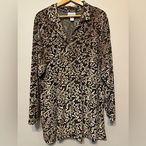 DIANE VON FURSTENBERG Button Up Jacquard Paisley Velvet Shirt